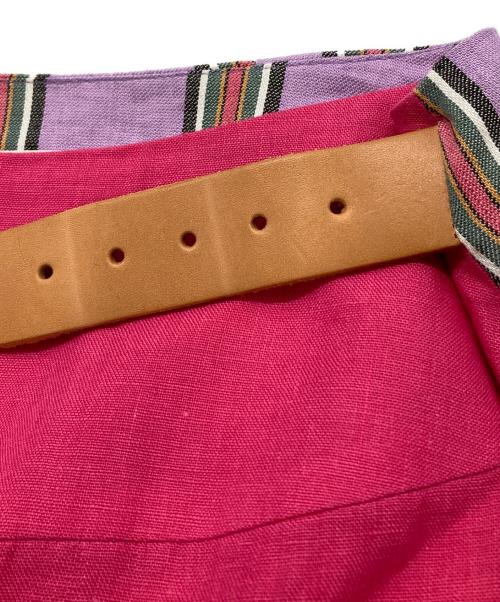 O'NEIL OF DUBLIN（オニールオブダブリン）O'NEIL OF DUBLIN (オニールオブダブリン) リネンラップスカート パープル サイズ:10の古着・服飾アイテム