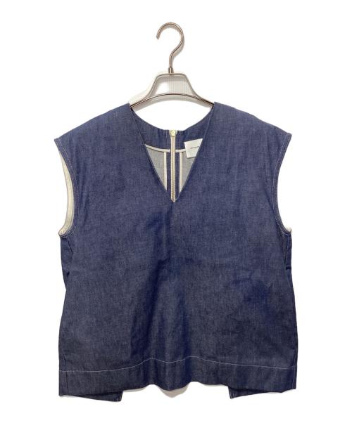 shirocon yori（シロコン ヨリ）shirocon yori (シロコン ヨリ) バックオープンコットンジレ ブルー サイズ:36の古着・服飾アイテム