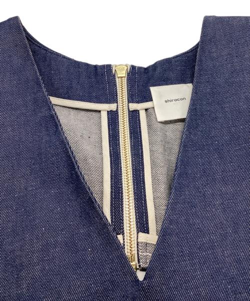 shirocon yori（シロコン ヨリ）shirocon yori (シロコン ヨリ) バックオープンコットンジレ ブルー サイズ:36の古着・服飾アイテム