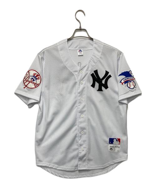 Majestic（マジェスティック）Majestic (マジェスティック) ベースボールシャツ ホワイト サイズ:Lの古着・服飾アイテム