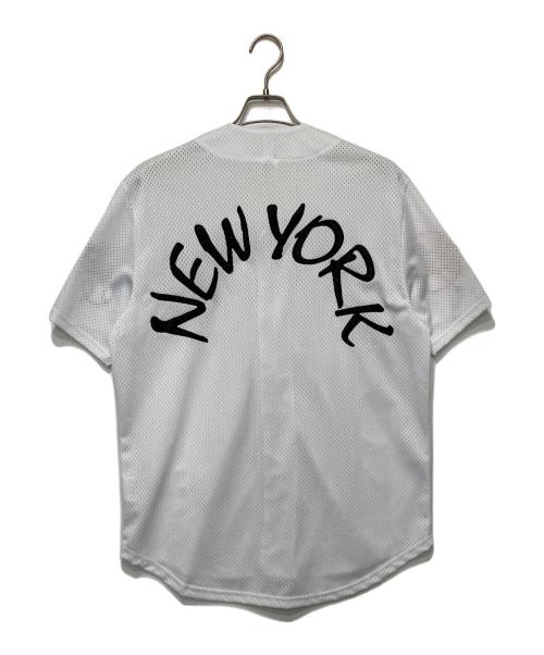 Majestic（マジェスティック）Majestic (マジェスティック) ベースボールシャツ ホワイト サイズ:Lの古着・服飾アイテム