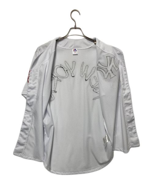 Majestic（マジェスティック）Majestic (マジェスティック) ベースボールシャツ ホワイト サイズ:Lの古着・服飾アイテム