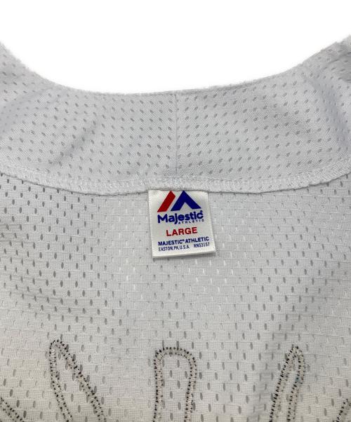 Majestic（マジェスティック）Majestic (マジェスティック) ベースボールシャツ ホワイト サイズ:Lの古着・服飾アイテム