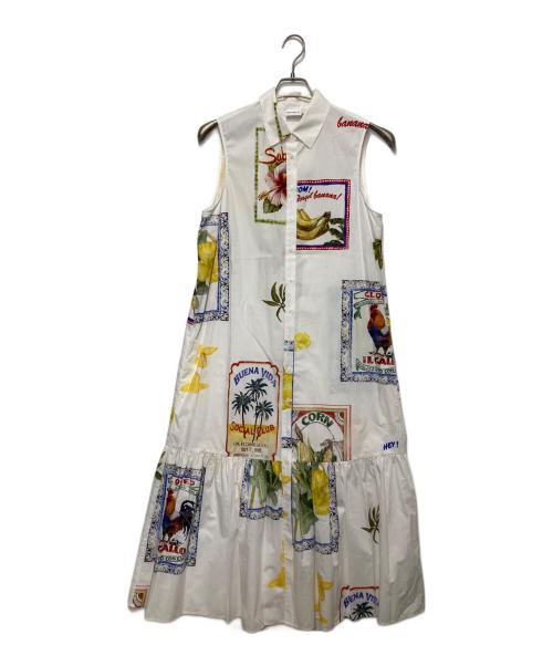 Desigual（デシグアル）Desigual (デシグアル) ポストカードシャツワンピース ホワイト サイズ:M 未使用品の古着・服飾アイテム