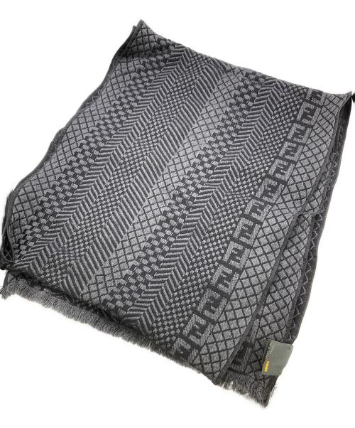 FENDI（フェンディ）FENDI (フェンディ) FFウールマフラー ブラックの古着・服飾アイテム