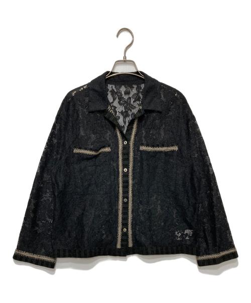 SALON adam et rope'（サロンアダムエロペ）SALON adam et rope' (サロンアダムエロペ) オーガニックコットンレースジャケット/シャツ ブラック サイズ:Fの古着・服飾アイテム