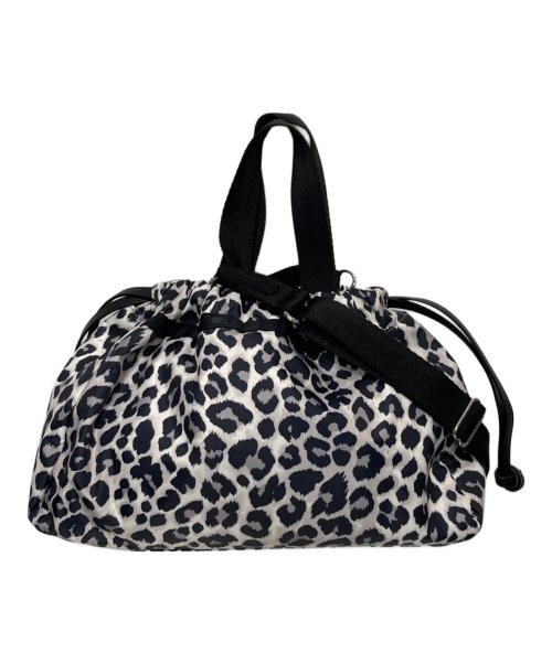 LeSportsac（レスポートサック）LeSportsac (レスポートサック) E/W CITY DRAWSTRING BAG ホワイト×ブラックの古着・服飾アイテム