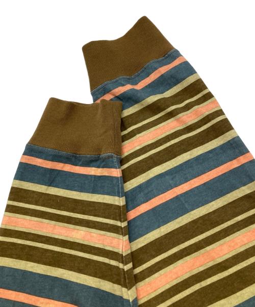 THE BLACK EYE PATCH（ブラックアイパッチ）THE BLACK EYE PATCH (ブラックアイパッチ) マルチボーダーカットソー ブラウン サイズ:XLの古着・服飾アイテム