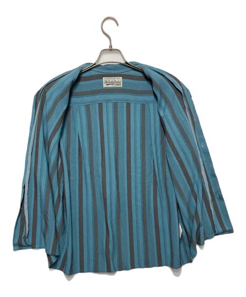 WACKO MARIA（ワコマリア）WACKO MARIA (ワコマリア) STRIPED OPEN COLLAR SHIRT スカイブルー サイズ:Sの古着・服飾アイテム