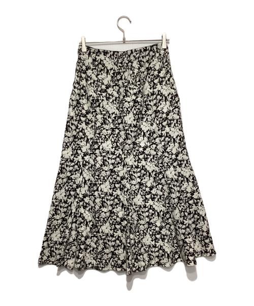 Mila Owen（ミラオーウェン）Mila Owen (ミラオーウェン) リネンスカート ホワイト×ブラック サイズ:1の古着・服飾アイテム