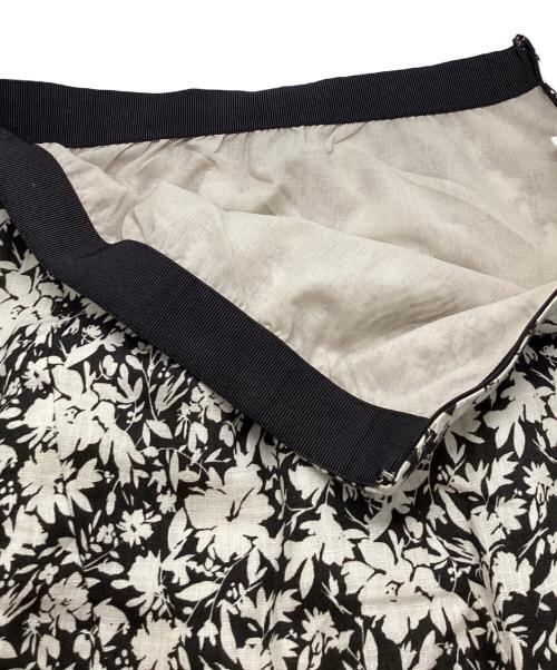 Mila Owen（ミラオーウェン）Mila Owen (ミラオーウェン) リネンスカート ホワイト×ブラック サイズ:1の古着・服飾アイテム