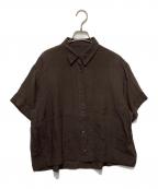 Acutaアクータ）の古着「シアーリネンハーフスリーブシャツ」｜ブラウン