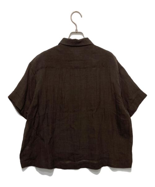 Acuta（アクータ）Acuta (アクータ) シアーリネンハーフスリーブシャツ ブラウン サイズ:Fの古着・服飾アイテム