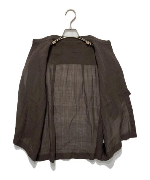 Acuta（アクータ）Acuta (アクータ) シアーリネンハーフスリーブシャツ ブラウン サイズ:Fの古着・服飾アイテム