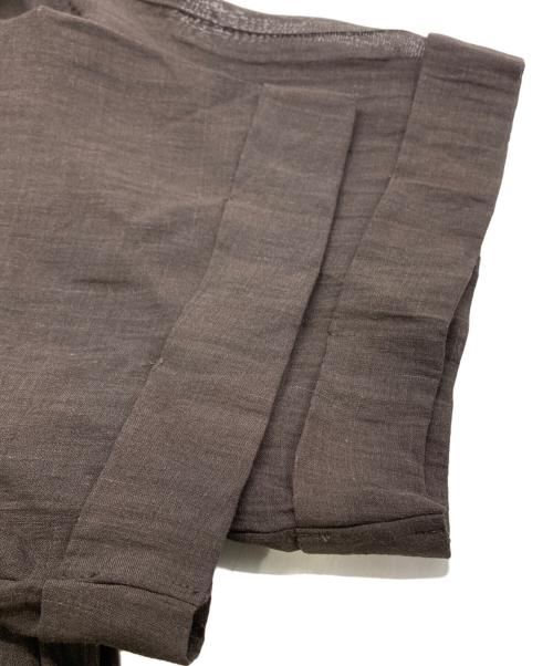 Acuta（アクータ）Acuta (アクータ) シアーリネンハーフスリーブシャツ ブラウン サイズ:Fの古着・服飾アイテム