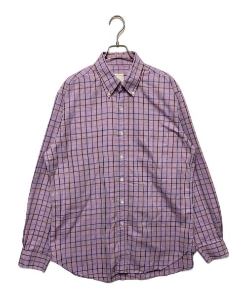 BROOKS BROTHERS（ブルックスブラザーズ）BROOKS BROTHERS (ブルックスブラザーズ) ボタンダウンチェックシャツ パープル サイズ:Lの古着・服飾アイテム