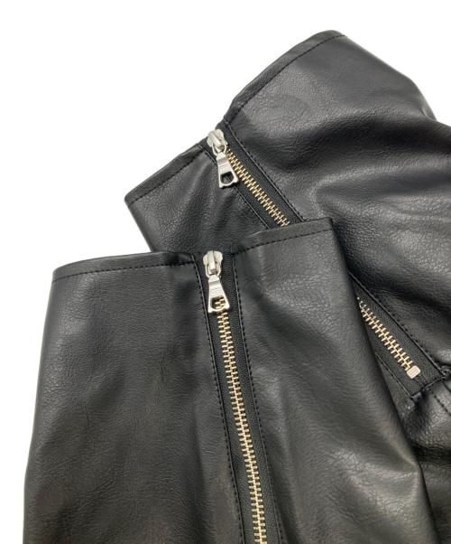 CLEL（クレイル）CLEL (クレイル) エコレザーライダースジャケット ブラック サイズ:Ｍの古着・服飾アイテム