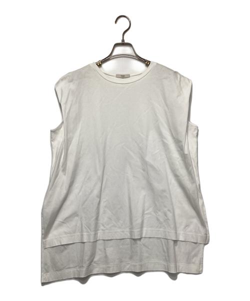 LE PHIL（ル フィル）LE PHIL (ル フィル) シルキースムースノースリーブT ホワイト サイズ:Fの古着・服飾アイテム