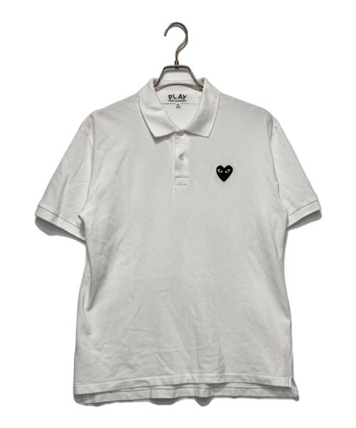 PLAY COMME des GARCONS（プレイコムデギャルソン）PLAY COMME des GARCONS (プレイコムデギャルソン) PLAY POLO SHIRT ホワイト サイズ:XLの古着・服飾アイテム