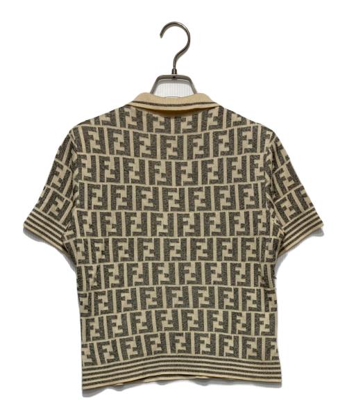 FENDI（フェンディ）FENDI (フェンディ) ズッカ柄ポロシャツ ベージュ×グレー サイズ:40の古着・服飾アイテム