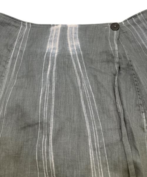 JURGEN LEHL（ヨーガンレール）JURGEN LEHL (ヨーガンレール) リネンラップスカート グレー サイズ:Mの古着・服飾アイテム