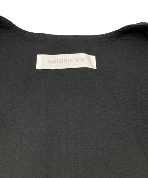 GALERIE VIE（ギャルリーヴィー）GALERIE VIE (ギャルリーヴィー) コットンサッカーノーカラージャケット ブラック サイズ:Fの古着・服飾アイテム