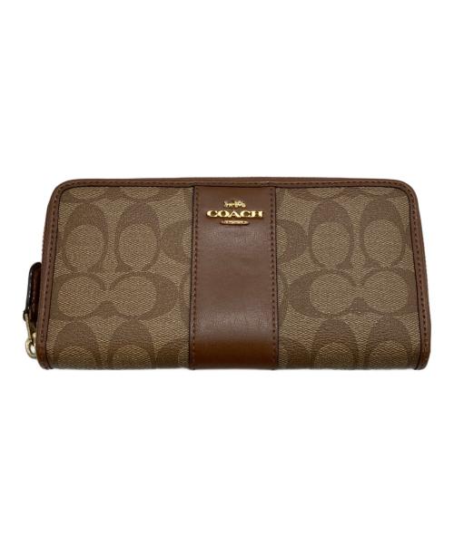 COACH（コーチ）COACH (コーチ) ラウンドジップウォレット ブラウンの古着・服飾アイテム