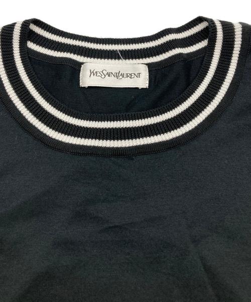 Yves Saint Laurent（イヴサンローラン）Yves Saint Laurent (イヴサンローラン) ロゴ刺繍Tシャツ ブラック サイズ:Ｍの古着・服飾アイテム