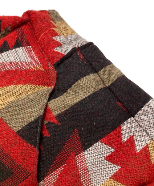 RockyMountainFeatherBed（ロッキーマウンテンフェザーベッド）RockyMountainFeatherBed (ロッキーマウンテンフェザーベッド) ネイティブ柄ダウンベスト レッド×ベージュ サイズ:38の古着・服飾アイテム