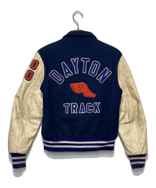 DEERFOOT（ディアフット）DEERFOOT (ディアフット) ウールスタジャン ブルー×アイボリー サイズ:36の古着・服飾アイテム