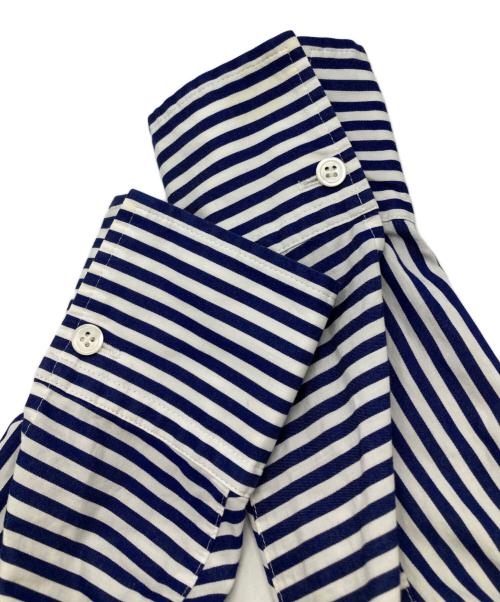 VERMEIL par iena（ヴェルメイユ パー イエナ）VERMEIL par iena (ヴェルメイユ パー イエナ) ドルマンスリーブシャツワンピース ブルー×ホワイト サイズ:表記無しの古着・服飾アイテム