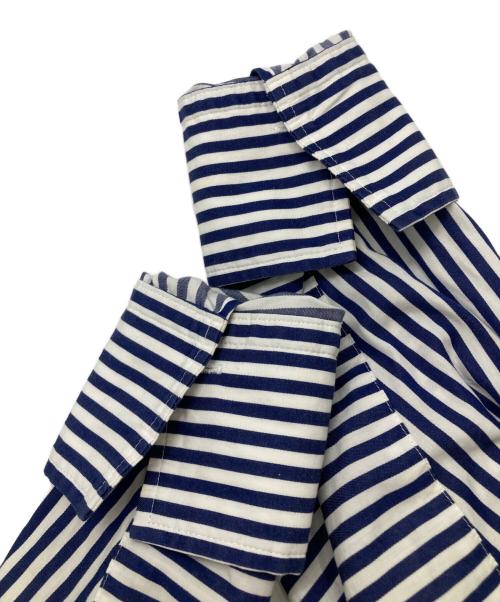 VERMEIL par iena（ヴェルメイユ パー イエナ）VERMEIL par iena (ヴェルメイユ パー イエナ) ドルマンスリーブシャツワンピース ブルー×ホワイト サイズ:表記無しの古着・服飾アイテム