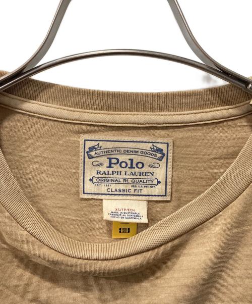 POLO RALPH LAUREN（ポロ・ラルフローレン）POLO RALPH LAUREN (ポロ・ラルフローレン) プリントTシャツ ベージュ サイズ:XSの古着・服飾アイテム