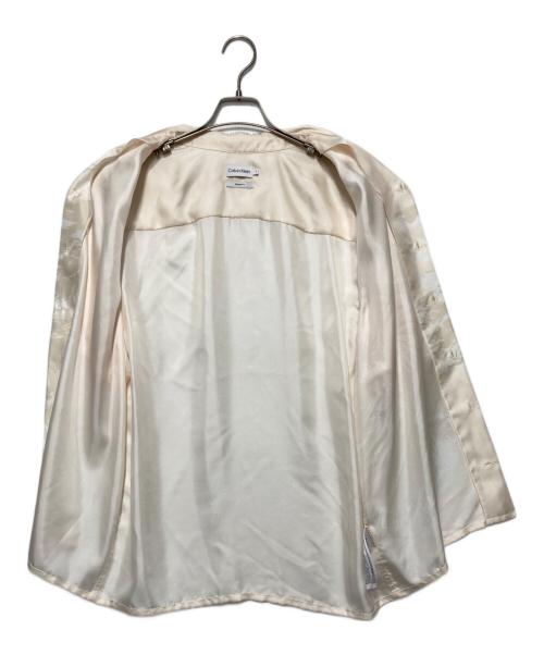 Calvin Klein（カルバンクライン）Calvin Klein (カルバンクライン) シルクオープンカラーシャツ ベージュ サイズ:Mの古着・服飾アイテム