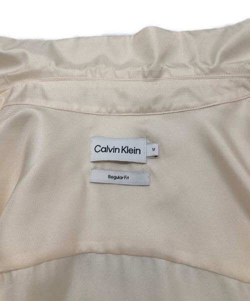 Calvin Klein（カルバンクライン）Calvin Klein (カルバンクライン) シルクオープンカラーシャツ ベージュ サイズ:Mの古着・服飾アイテム