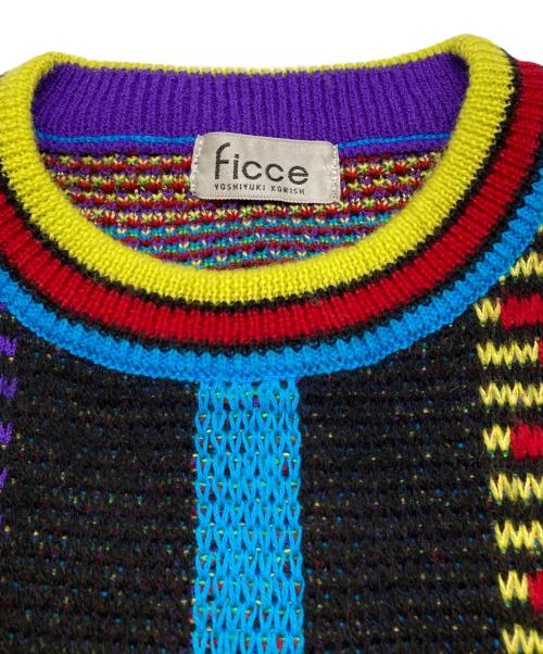 ficce YOSHIYUKI KONISHI（フィッチェ ヨシユキ コニシ）ficce YOSHIYUKI KONISHI (フィッチェ ヨシユキ コニシ) 総柄ニット マルチカラー サイズ:ーの古着・服飾アイテム
