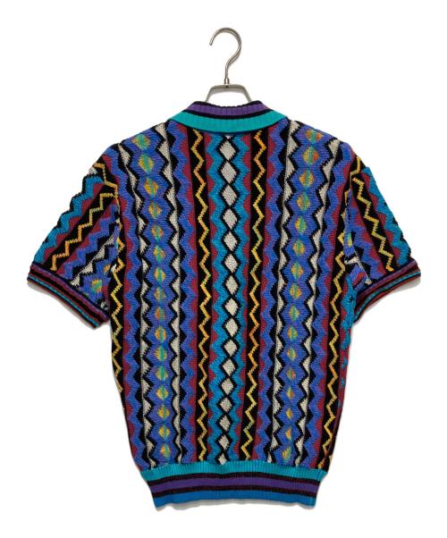 ficce YOSHIYUKI KONISHI（フィッチェ ヨシユキ コニシ）ficce YOSHIYUKI KONISHI (フィッチェ ヨシユキ コニシ) 半袖ハンドニット ブルー サイズ:ーの古着・服飾アイテム