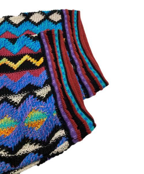 ficce YOSHIYUKI KONISHI（フィッチェ ヨシユキ コニシ）ficce YOSHIYUKI KONISHI (フィッチェ ヨシユキ コニシ) 半袖ハンドニット ブルー サイズ:ーの古着・服飾アイテム