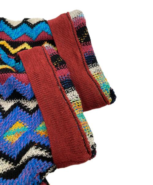 ficce YOSHIYUKI KONISHI（フィッチェ ヨシユキ コニシ）ficce YOSHIYUKI KONISHI (フィッチェ ヨシユキ コニシ) 半袖ハンドニット ブルー サイズ:ーの古着・服飾アイテム