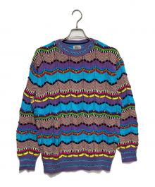 ficce YOSHIYUKI KONISHI（フィッチェ ヨシユキ コニシ）の古着「総柄ハンドニット」｜パープル×マルチカラー