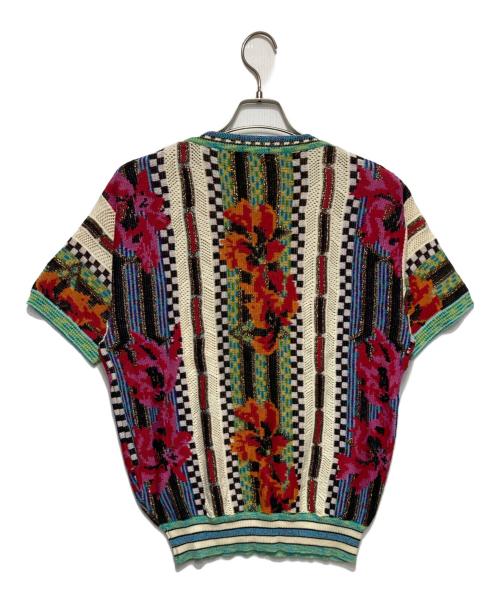 ficce YOSHIYUKI KONISHI（フィッチェ ヨシユキ コニシ）ficce YOSHIYUKI KONISHI (フィッチェ ヨシユキ コニシ) 半袖ハンドニット ホワイト×マルチカラー サイズ:ーの古着・服飾アイテム