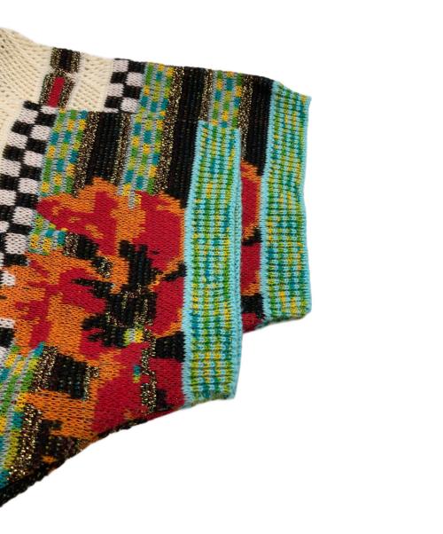 ficce YOSHIYUKI KONISHI（フィッチェ ヨシユキ コニシ）ficce YOSHIYUKI KONISHI (フィッチェ ヨシユキ コニシ) 半袖ハンドニット ホワイト×マルチカラー サイズ:ーの古着・服飾アイテム