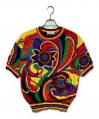 YOSHIYUKI KONISHIヨシユキコニシ）の古着「半袖ハンドニット」｜レッド×マルチカラー