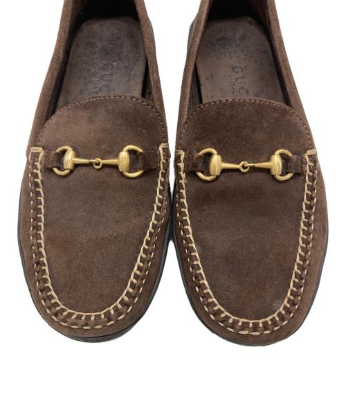 GUCCI（グッチ）GUCCI (グッチ) スウェードビットローファー ブラウン サイズ:35 1/2の古着・服飾アイテム