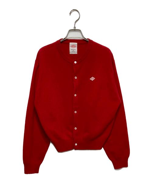 DANTON（ダントン）DANTON (ダントン) ラムウール クルーネック ニット カーディガン レッド サイズ:36の古着・服飾アイテム