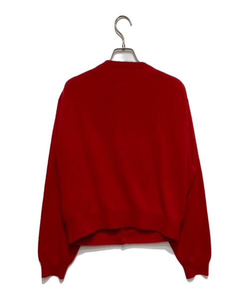 DANTON（ダントン）DANTON (ダントン) ラムウール クルーネック ニット カーディガン レッド サイズ:36の古着・服飾アイテム