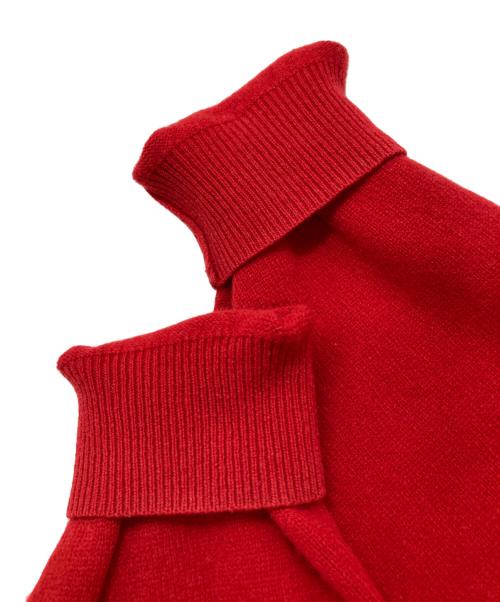 DANTON（ダントン）DANTON (ダントン) ラムウール クルーネック ニット カーディガン レッド サイズ:36の古着・服飾アイテム