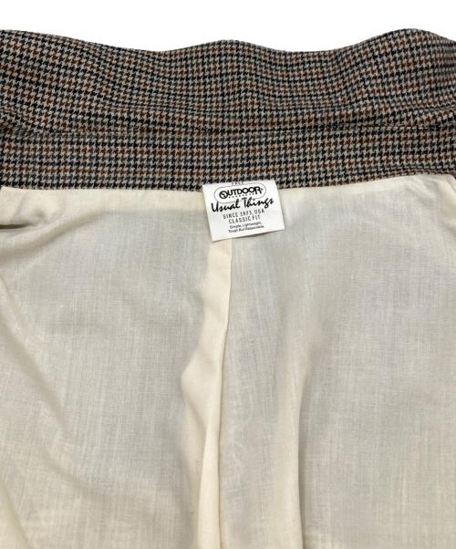OUTDOOR PRODUCTS Usual Things（アウトドアプロダクツ ユージュアルシングス）OUTDOOR PRODUCTS Usual Things (アウトドアプロダクツ ユージュアルシングス) グレンチェックテーラードジャケット ベージュ サイズ:Fの古着・服飾アイテム