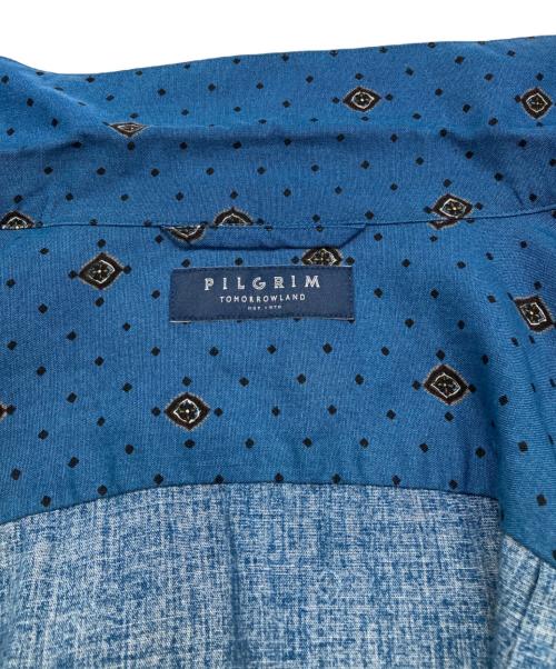 TOMORROW LAND PILGRIM（トゥモローランド ピルグリム）TOMORROW LAND PILGRIM (トゥモローランド ピルグリム) セルロース プリント オープンカラーシャツ ブルー サイズ:Sの古着・服飾アイテム