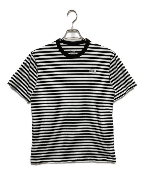 THE NORTH FACE（ザ ノース フェイス）THE NORTH FACE (ザ ノース フェイス) ショートスリーブマルチボーダーティー ブラック×ホワイト サイズ:Ｍの古着・服飾アイテム